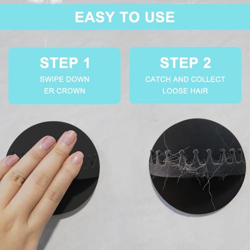 2PCS Hair Catcher Shower, Wall-Mount Suction Hair Collector, Hair Trap for Shower Drain, Reusable Shower Wall Hair Catcher, Silicone Hair Grabber for Bath & Shower (Black)