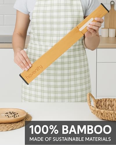 4 Pcs Bamboo Kitchen Drawer Dividers Large 14"-19", Spring Loaded, Works in Kitchen, Adjustable Drawer Organizers, Dresser, Bathroom, Bedroom, Drawer Desk, Office