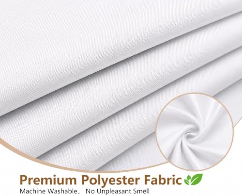 BH Home Shower Curtain Polyester Fabric Water Resistant Shower Curtain or Liner. Hotel Collection Quality. (White) - color: White