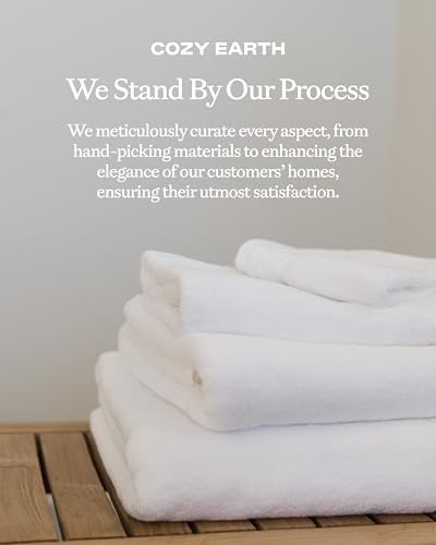 Cozy Earth Complete Luxe Bath Bundle - 60% Cotton 40% Viscose from Bamboo - Quick Dry & Plush Cotton Bath Towel Set - 4 Washcloths, 2 Hand Towels, 2 Bath Towels, 2 Bath Sheets - White - color: White