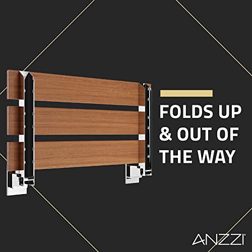 ANZZI Wall Mount Spa Bohemian 18.7 in X 12.4 in Rhino Alloy Certified | Crafted Using Natural Tea Wood, Supports Up To 280 Lbs, Natural Teak Wood, Weight Capacity, Dimensions 18 - size: 18.7'' Inches