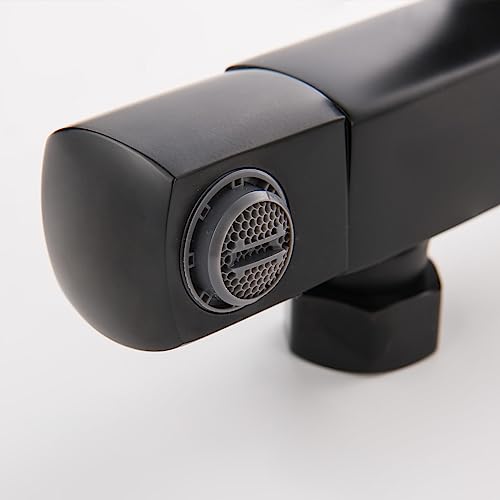 RBROHANT 3 Functions Exposed Shower System, Matte Black Exposed Shower Faucet Set, 10 Inch Rain Shower Head with Handheld and Tub Spout,Shower Height Adjustable, Wall Mounted - color: Matte Black