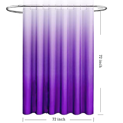 TIKABC Shower Curtain Liner, 4G PEVA Shower Liner, Plastic Waterproof Shower Curtains, with Grommet Holes and 3 Magnetic Weights(Gradient Purple) - color: Gradient Purple