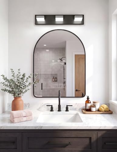 VOLISUN Modern Black Bathroom Vanity Light Fixtures (3-Light, 24-Inch), 5CCT Dimmable Bathroom Lighting Fixtures Over Mirror - color: Matte Black-5CCT, size: 24-Inch