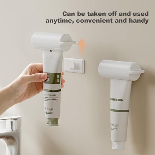 ROOM127 Wall Mounted Toothbrush Holder Set with Toothpaste Dispenser, Gray | 3-Piece Set with 2 Covered Holders, Automatic Toothpaste Squeezer and Ventilated Storage for Manual or Electric Brushes - color: Gray