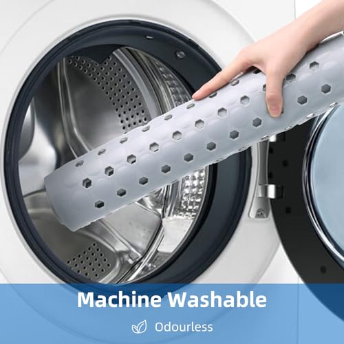 MOONFLY Shower and Bathtub Mat,40x16 Inches,Extra Long Non Slip Mats with Suction Cups and Drain Holes, Machine Washable and Anti Slip Bathmats, Bathroom Mats for Tub Nonslip (Grey) - color: Grey