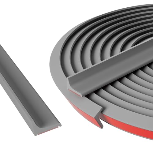39 Inch Silicone Shower Threshold Water Dam, Flexible Water Barrier Strip for Shower Door, Kitchen Sink, Bathroom Countertop & Toilet Edge, Self-Adhesive Splash Guard for Wet Area Protection - color: Gray, style: 39Inch