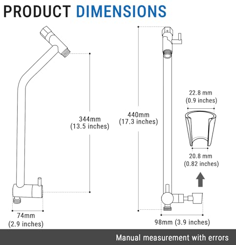 G-Promise All Metal Shower Diverter with 13.5 Inch Extended Holder(Nickel) | Downward-Extending Bracket for All Heights, 4 Spray Modes with Pause Mode, Anti-Leak, Easy to Install, Universal Replacement - color: Brushed Nickel