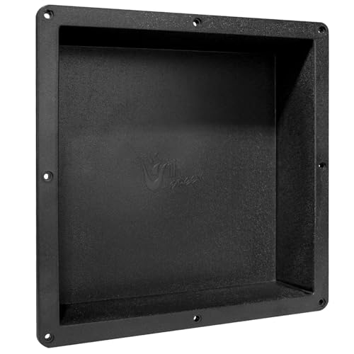 Shower Niche Insert Tile Ready, Black Recessed Bathroom Niche for Shower Wall, 15.65" L x 15.65" W x 4" D Shower Shelf for Inside Shower, Shampoo & Toiletries Storage, Easy to Installation Never Leak - size: 15.65" L x 15.65" W x 4" D