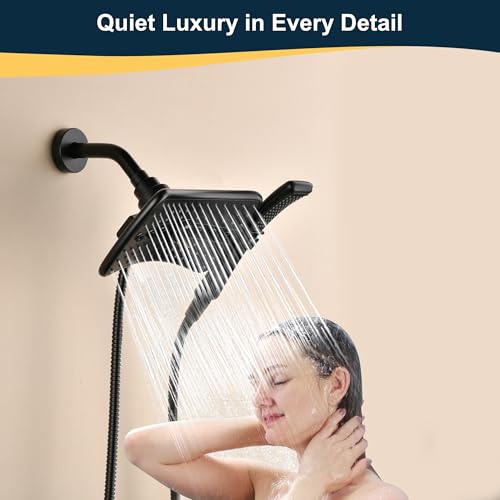 BRIGHT SHOWERS Shower Arm with Flange, Solid Brass 6 Inch Wall Mount Shower Head Extension, Extra Thick All Metal Shower Pipe Arm and Shower Neck Replacement, Matte Black - color: Matte Black, style: Basic 6 Inch