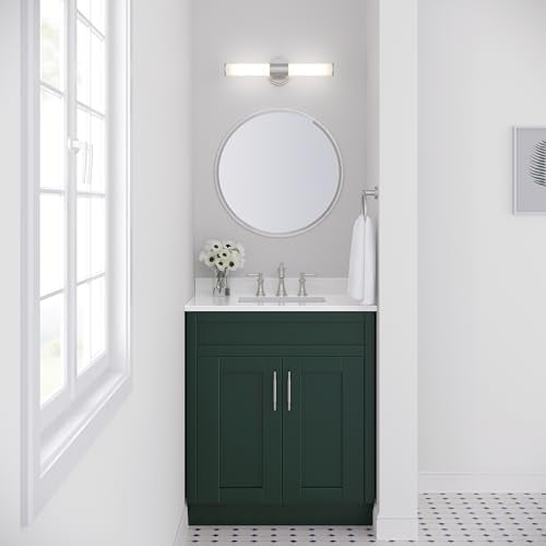 ML Lighting 2220-BN Trumann 1-Light Vanity, LED Brushed Nickel - color: Brushed Nickel, size: 18-Inch
