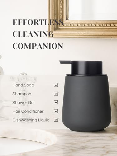 INGOFIN Ceramic Foaming Soap Dispenser - 12oz Foam Hand Soap Dispenser Bathroom, Ceramic Dish Soap Modern Dispenser with Pump for Kitchen, Matte Grey - color: Gray