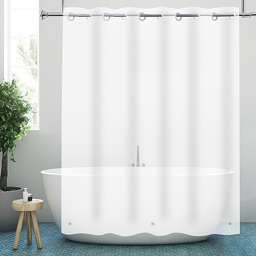 No Hook Needed Extra Long 72x96 Frosted Shower Curtain Liner, PEVA | Frosted Hookless PEVA Plastic Vinyl Waterproof Heavy Duty Bathroom Curtain Liner 72x96 Inches with bottom Magents - color: Frosted, size: 72"W x 96"L (Pack of 1)