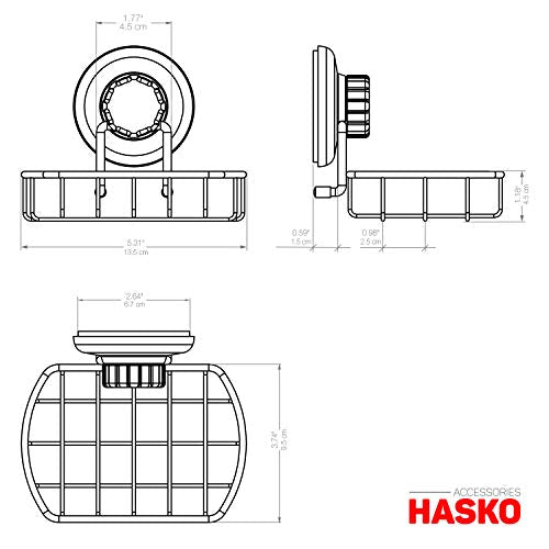 HASKO Suction Cup Soap Dish for Shower Wall, Rustproof Stainless Steel Shower Soap Holder Suction, Bathtub Bathroom Bar Soap Holder (Chrome)