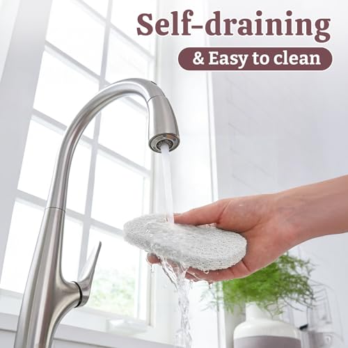 Soap Saver Pads for Bar Soap Holder, Non-Slip Reusable Soap Sponge Saver | 4 Pack Self-Draining Soap Dish Lifting Pad for Shower, Bathroom & Kitchen, Quick-Dry, BPA-Free, Easy to Clean White and Gray