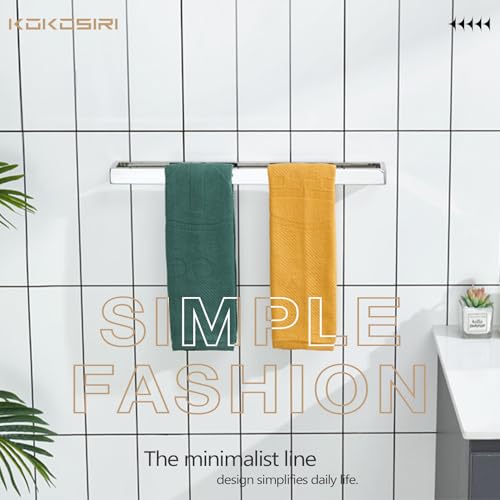 KOKOSIRI Towel Holder Chrome Bath Towel Bar Rack 20-Inch Kitchen Holder Polished Stainless Steel for Bathroom Hardware Wall Mounted, 1 Pack B4008CH-L20 - color: Polished Chrome, size: 20-Inch