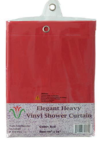 Venice Elegant Home Heavy Duty Vinyl Shower Curtain Liner with 12 Metal Grommets Red - color: Red