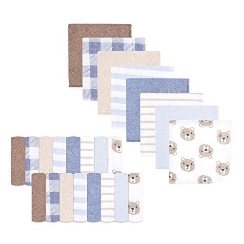 Hudson Baby Unisex Baby Rayon from Bamboo Washcloth Bundle, Bear, One Size - color: Bear