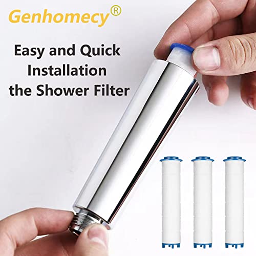 Spray Shower Head Filter with Mineral Beads, Hydro High Pressure Handheld Turbo Shower Head Filter for Hard Water, Reduces Dry Itchy Skin & Hair Loss, 2.95in Set of 6 Replacement PP-Cotton Filters - style: 2.95 x 0.87 inches