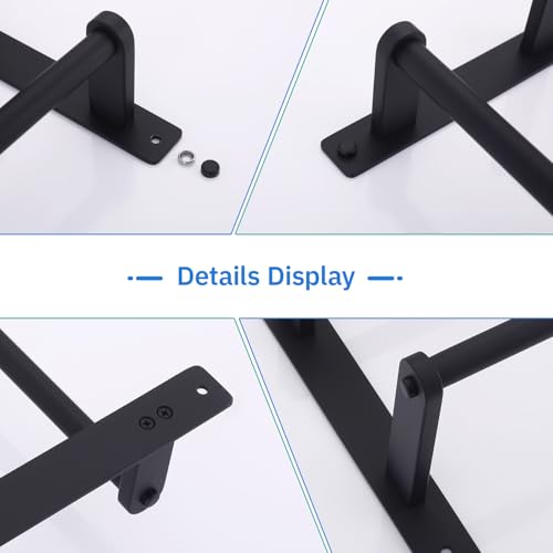 18-Inch Double Towel Rack with Hooks - Space Saving Towel Hanger, Matte Black Stainless Steel Towel bar for Bathroom Wall - color: Matte Black, size: 18-Inch