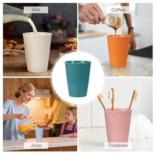 uxcell 4 Pcs Simple Toothbrush Cup, 3.3 x 3.3 x 4.2 Dishwasher Safe Bathroom Tumbler Reusable Plastic Cup Set for Storing Toothpaste Combs, Dark Green - color: Dark Green