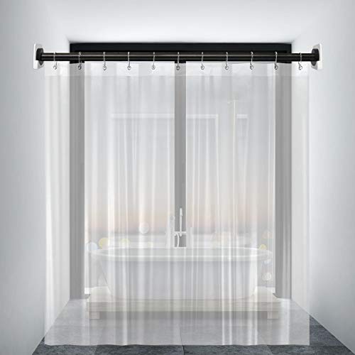 Shower Curtain Rod Holder for Wall Mount | Adhesive Shower Tension Rod Retainer for Tile | No Drilling | Stick On | 2 Pack, White (Shower Curtain Rod Not Included) - color: White