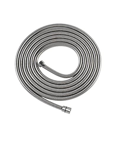 PHASAT Extra Long Shower Hose Replacement, 304 Stainless Steel Shower Head Hose Extension,177 Inches,Brushed Nickel - color: Brushed Nickel, size: 177 Inches