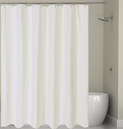 Barossa Design Soft Microfiber Fabric Shower Liner or Curtain, Hotel Quality, Machine Washable, Water Repellent, Cream, 70 x 72 inches - color: Cream, size: 70"W x 72"L (Pack of 1)