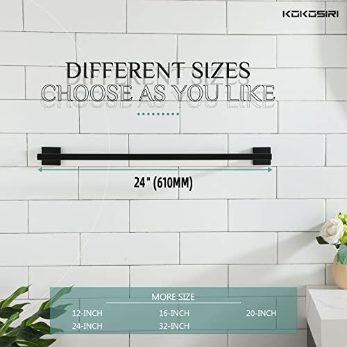 KOKOSIRI Towel Rails Bathroom Towel Bars Matte Black 24 Inch Bath Towel Holder for Cabinet Kitchen Wall, 2 Pack Stainless Steel B4005BK-L24-P2 - color: Matte Black, size: 24-Inch (2 Pack)