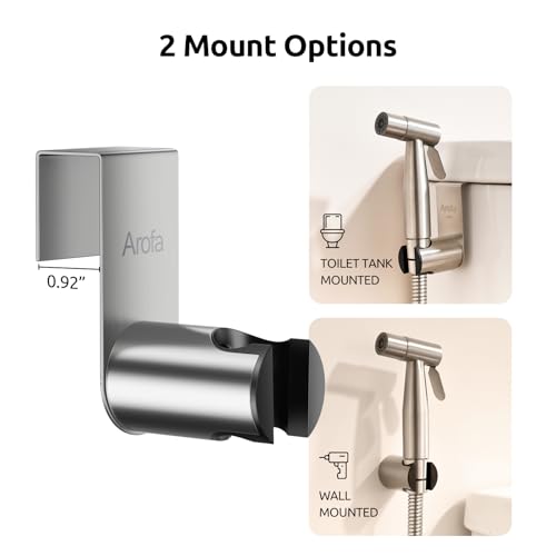 Arofa Hands-Free Bidet Sprayer, Dual Control Mode Bidet Attachment | Adjustabel Water Pressure, Hands-Free Operation, Leak-Free Hose, Fits Two-Piece Toilets, Feminine/Baby/Pet Wash, Easy Install - color: Stainless Steel(Hands-Free), size: 1 Pack