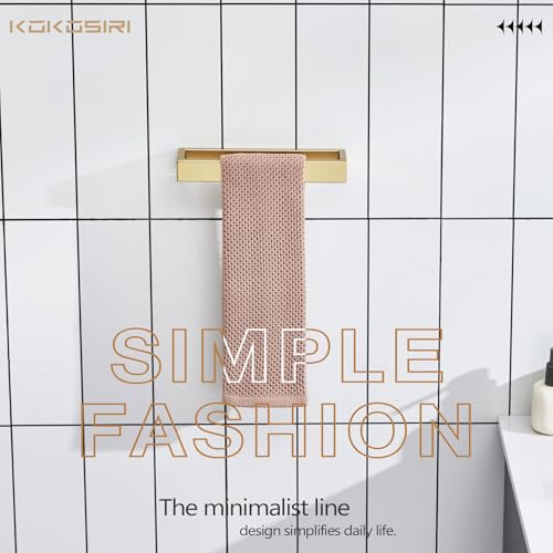 KOKOSIRI Towel Ring Brushed Gold Hand Towel Holder 9 Inch Kitchen Towel Hanger Rack Stainless Steel Bathroom Hardware Wall Mounted, 1 Pack B4008BG-L9 - color: Brushed Gold, size: 1 Pack