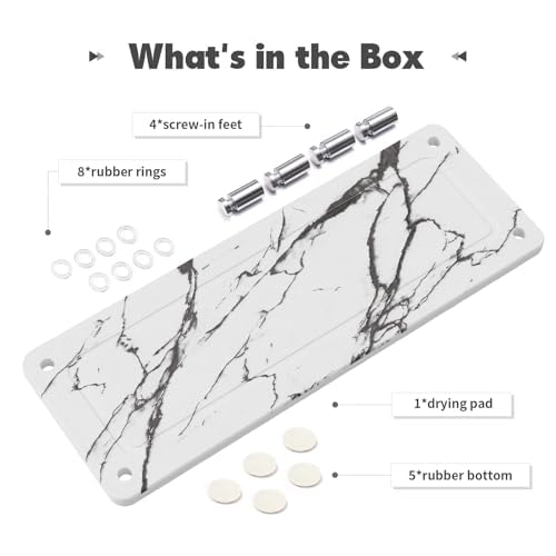 Kitchen Sink Caddy, Kitchen Sink Caddy Diatomite Water Absorbing Stone Tray, Marble - color: Marble