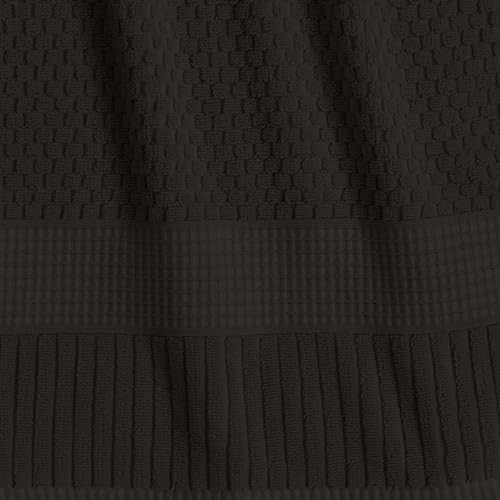 NY Loft 100% Cotton 2-Pack Oversized Bath Towel Set | Black | Quick-Dry | Two Oversized 35" x 70" Bath Towels / Bath Sheets | Super Absorbent | Designer-Styled Texture - color: Black, size: Bath Sheets (2 Pack)