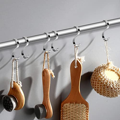 Heavy Duty S Hooks,Stainless Steel S Shaped Hook for Hanging Pots and Kitchenware, Utensils,Clothes, Bags, Cups,Towels, Plants-3.7 inch,8 Pack