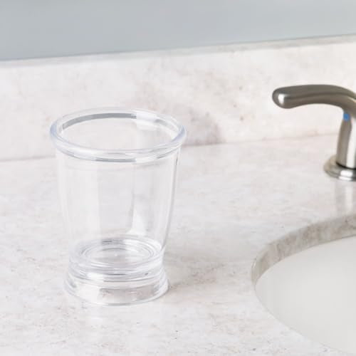 iDesign Plastic Bathroom Storage Tumbler, Clear, Pack of 2 | Countertop or Vanity Storage, Set of 2 - style: Pack of 2