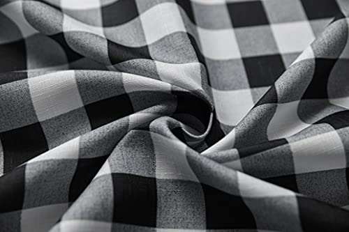 Biscaynebay Textured Fabric Shower Curtains 36" x 72", Black & White Printed Checkered Linen Modern Farmhouse Boho Hotel Quality Cloth Bathroom Curtains Machine Washable - color: Black White, size: 36"W x 72"L (Pack of 1)