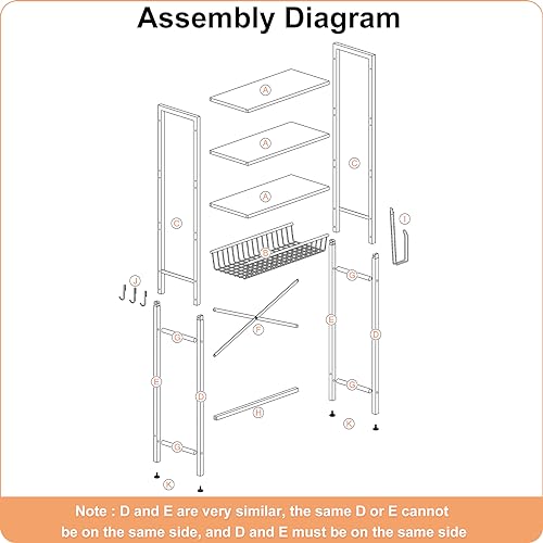 Kalrin Over-The-Toilet Storage Rack, 4-Tier Bathroom Organizer Shelf Over Toilet with Adjustable Shelf and Basket, Freestanding Space Saver Bathroom Shelves Above Toilet for Room (Pure Gray) - color: Pure Gray