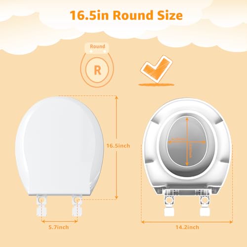 Toilet Seat with Toddler Seat, Potty Training Toilet Seat Round 2 in 1 Soft Close Quiet No Slapping, Magnetic Absorption, Easy to Install and Clean,White - color: White, size: Round 16.5inch with Baby Seat & Magnetic