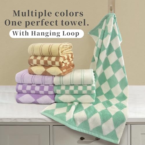 VOOVA & MOVAS Large Hand Towels Set of 2,68% Rayon from Bamboo, 32% Cotton,32x16 Inches,Super Absorbent Soft Quick Dry Towels for Bathroom Face,Lavender - color: Lavender Diamond