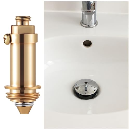 2PCS Basin Sink Clicker Pop Up Tub Drain Stopper, Brass Spring Plug | Universal Click Clack Replacement Bolt, Durable Push Bathroom Accessories for Most Basin Drains