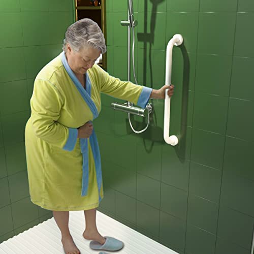 24 Inch Anti Slip Shower Grab Bar Oil Rubbed White 1.25" Diameter,Munzong Bathroom Grab Bar, Knurled Bathroom Balance Bar,Safety Hand Rail Support Handicap Elderly Senior Assist Bath Handle | Bathroom Grab Bar 1.25" Diameter Knurled Bathroom Balance Bar S