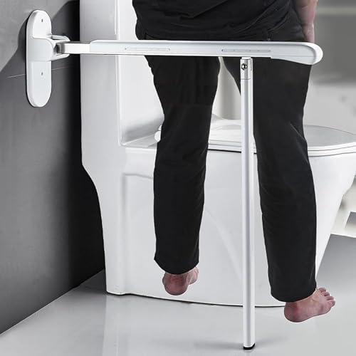Foldable Handrail Grab Bars, Wall Mounted Toilet Safety Support, Anti Slip Shower Assist Aid, Toilet Grab Bar,Bathroom Safety Handrails for Elderly Pregnant Women Disabled(White)