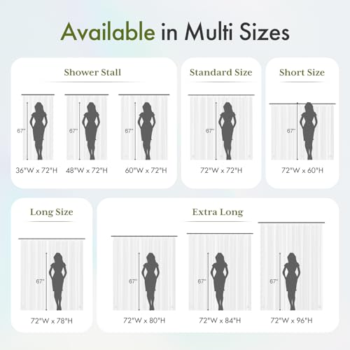 Bathway Shower Stall Curtain Liner, Clear Shower Curtain Liner Plastic 48 x 72 PEVA Waterproof Shower Curtain Liner with 2 Magnets and 8 Rustproof Grommet Holes, Lightweight Shower Liner Bathroom - color: 1a-clear, size: 48"W x 72"L (Pack of 1)