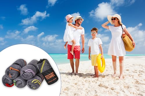 Dofilachy 6 Pack Camping Towel - Camping Towels Quick Dry Towel Microfiber Travel Sports Towel for Camp Bath Beach Swim, Large 24” x 48” - color: Black-6