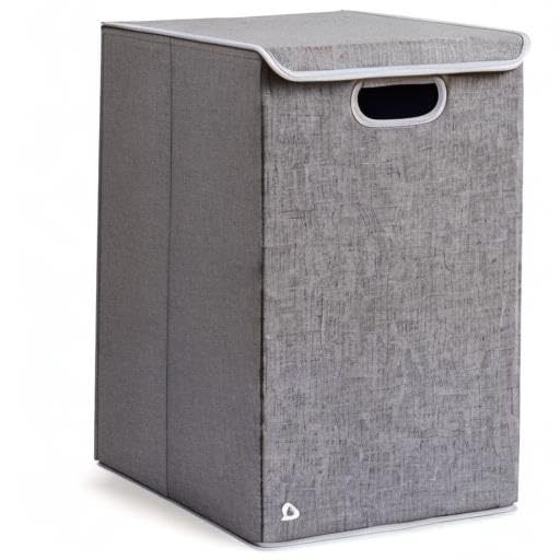 Munchkin Laundry Hamper for Baby and Kids, Collapsible Nursery Organizer with Lid, Grey