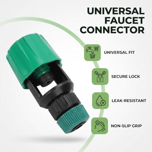 Green Universal Connector Pipe Connector, Watering Hose Adapter Kitchen Pipe Connector Faucet Adapter, Watering Accessories Hose Connector, Home Kitchen for Garden, Hose Connectors and Accessories