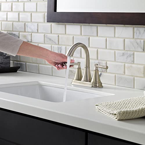 Pfister, LF-048-CRKK, Cantara Double Handle 1.2 GPM Centerset Bathroom Faucet, Brushed Nickel