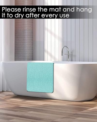 godehone Shower Mats Non Slip Without Suction Cups, PVC Loofah Bathroom Mats, Loofah Mats for Shower and Bathroom, Quick Drying, 15.7× 36 Inch, Light Green - color: Light Green, size: 36" x 15.7" (Rectangular)