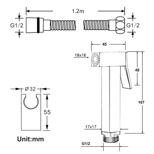 Handheld Bidet Sprayer for Toilet, Cloth Diaper Sprayer with Wall Mounts (ABS) and Hand Held Bidet Bathroom Hose (Stainless Steel), Jet Spray for Toilet, Muslim Shower, Easy to Install (Gold) - color: Gold