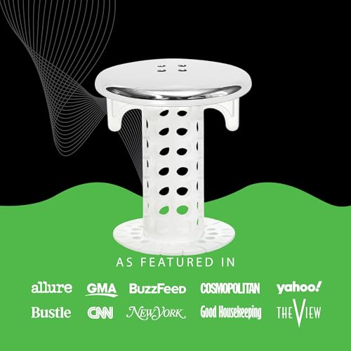 SinkShroom Revolutionary Bathroom Sink Drain Protector Hair Catcher, Strainer, Snare, Silicone , Brushed, Sinkshroom Chrome Edition, 1" -1.4" - color: Sinkshroom Chrome Edition